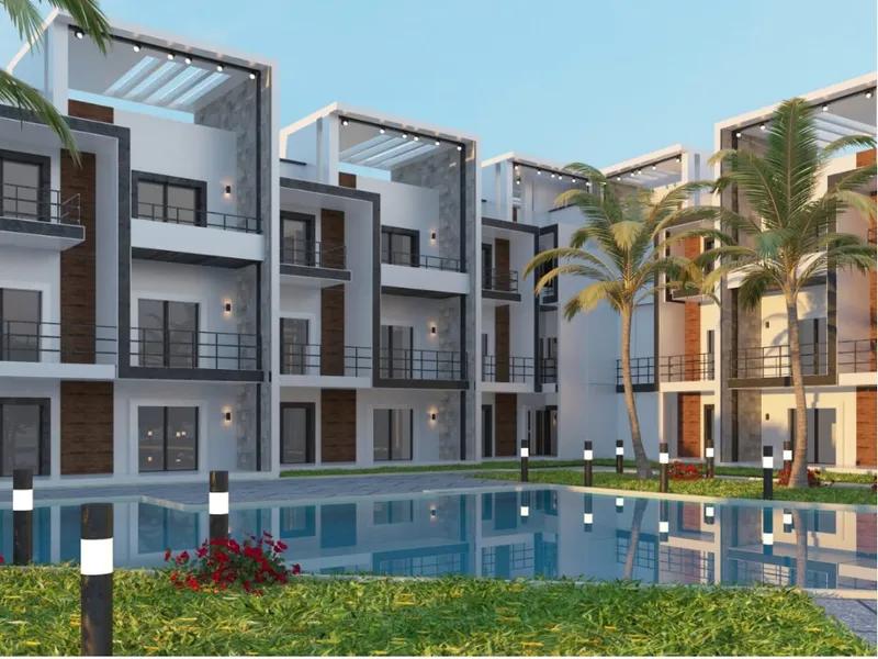 شقة 68 متر غرفة و صالة تطل على حمام السباحة