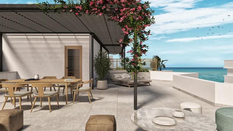 شقة 167م² بإطلالة جانبية على البحر غرفتين وصالة