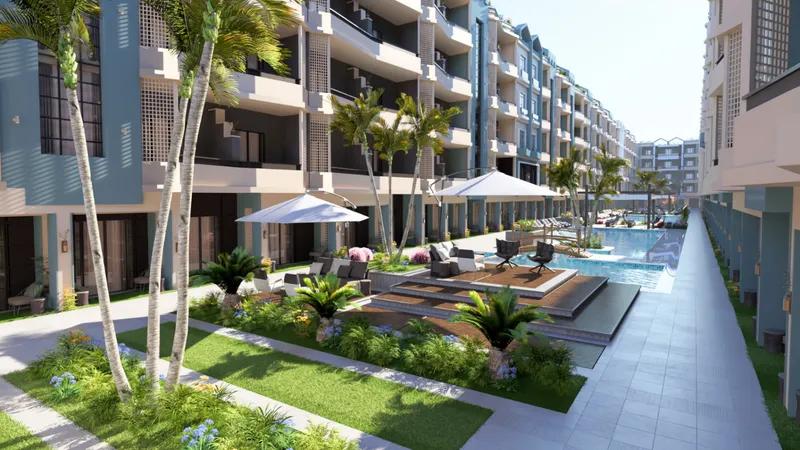 شقة 1 غرفة 66م² بإطلالة على حمام السباحة مرتفعات الغردقة