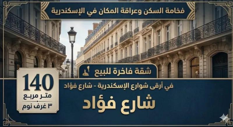 شقة للبيع بشارع قواد محطة الرمل