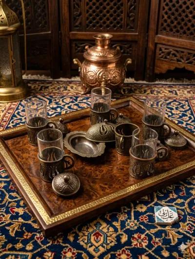 طقم قهوة نحاس تركي انتيك اصلي in Mansura, Dakahlia - 2,300 EGP